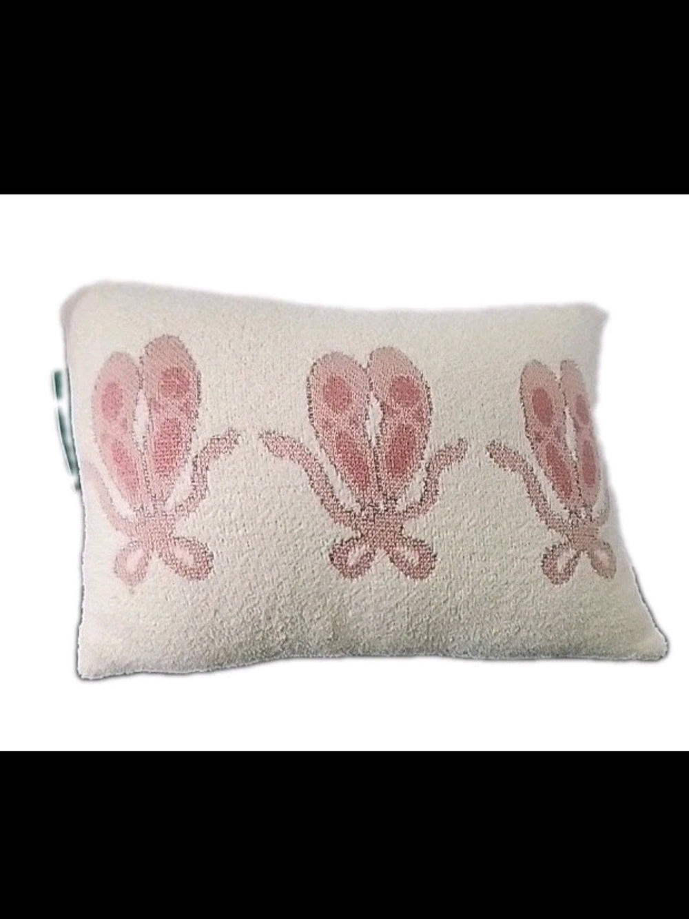 Pink Accent Pillow With Ballet Shoes Motif - Soft Cream Background